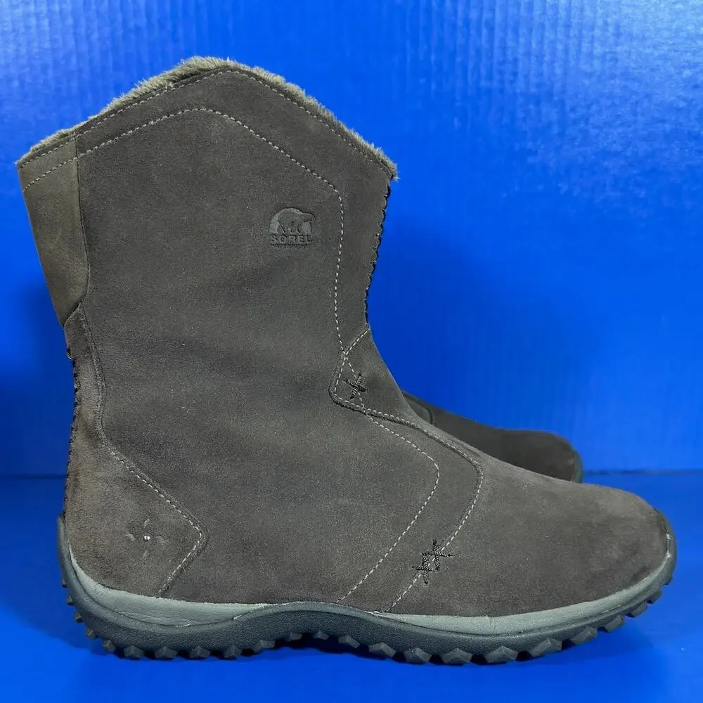 Sorel Womens Maribel Waterproof Nubuck Winter‎ Boot in Grey 8